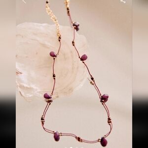 Sezane Harper Necklace with Purple and Gold Beads